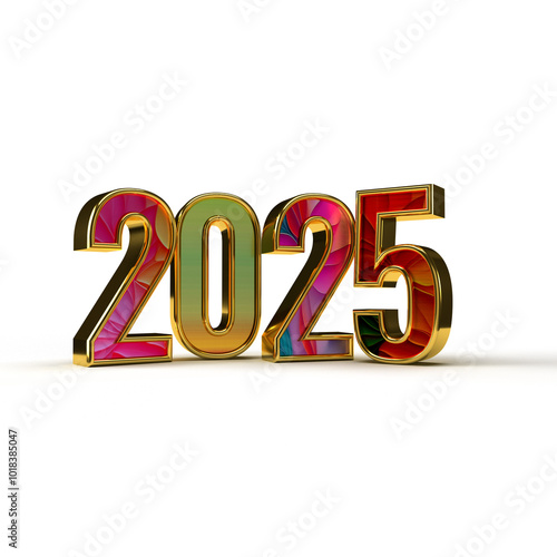 Happy new year 2024 golden 3d numbers with luxury text transparent background