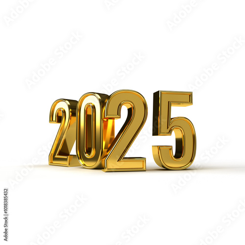 Happy new year 2024 golden 3d numbers with luxury text transparent background