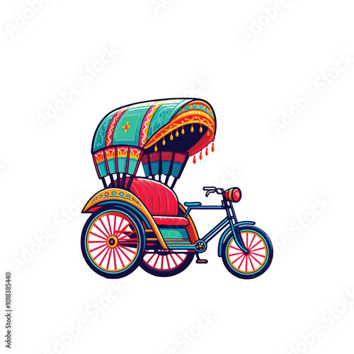 Bangladeshi Traditional Rickshaw vector


