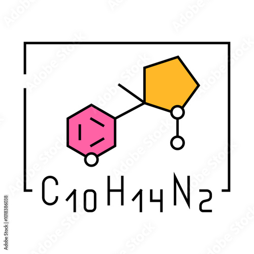 nicotine formula line icon vector. nicotine formula sign. isolated symbol illustration