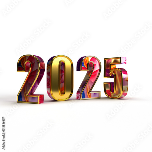 Happy new year 2024 golden 3d numbers with luxury text transparent background
