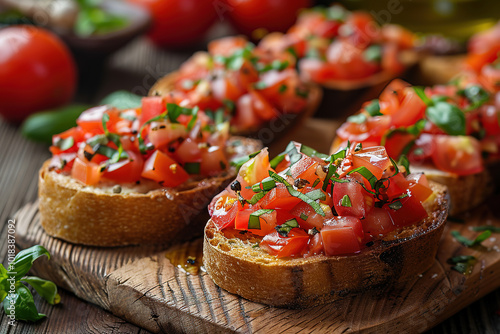 Wallpaper Mural bruschetta with garlic tomato and olive oil  Torontodigital.ca