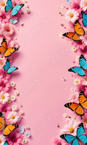 abstract background with butterflies