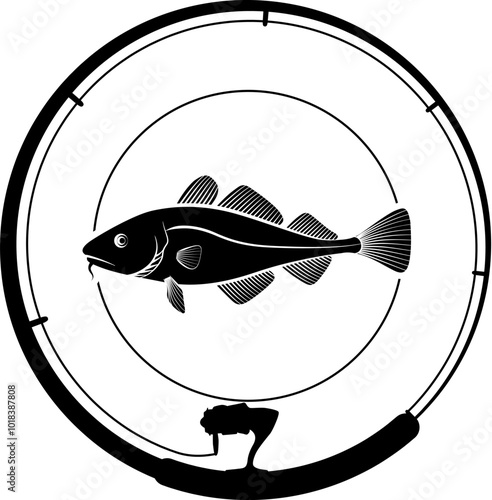 fishing badge with cod fish