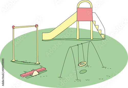 Empty children's playground drawing.