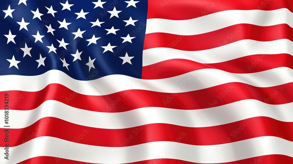 Fototapeta premium Waving American flag symbolizing patriotism and national pride.