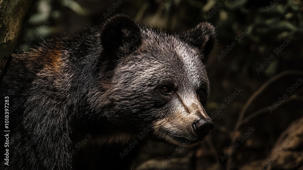 Fototapeta premium Black Bear Portrait in the Wild