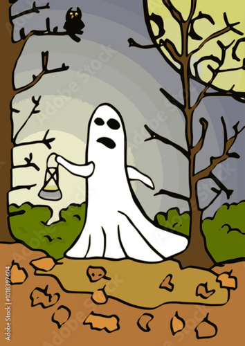 Image of ghost in the woods