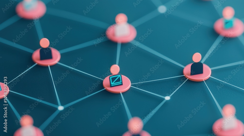 Digital social network connection illustration Digital social network connection illustration