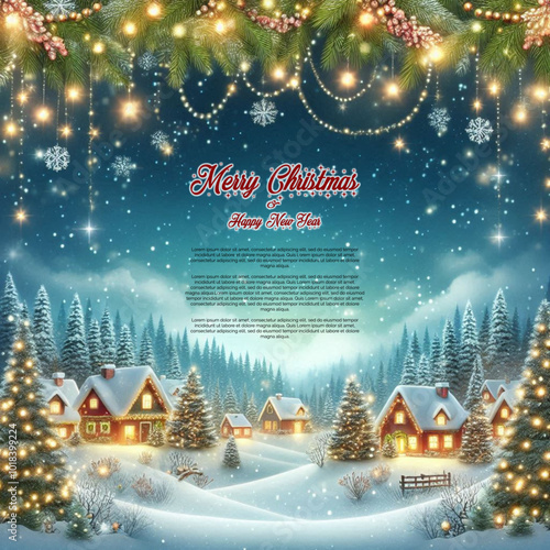 merry christmas and happy new year card