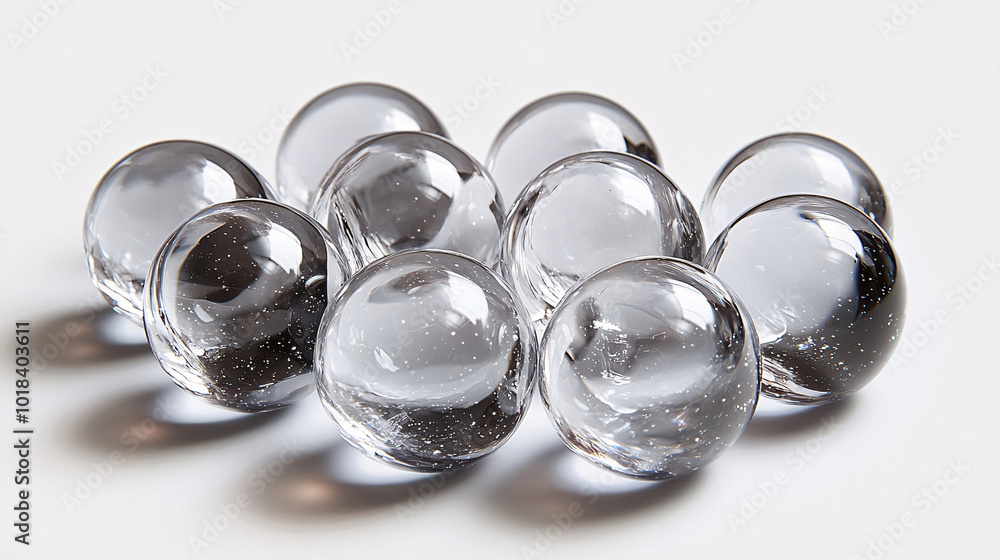 Drawing of crystal-clear marbles with a round, shiny appearance, ideal for a playful, fun design Drawing of crystal-clear marbles with a round, shiny appearance, ideal for a playful, fun design