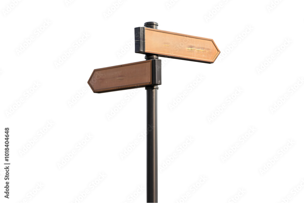 Directional street sign on white background transparent background Directional street sign on white background transparent background
