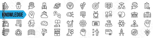 Knowledge icon set. Mentoring icon. Linear style.