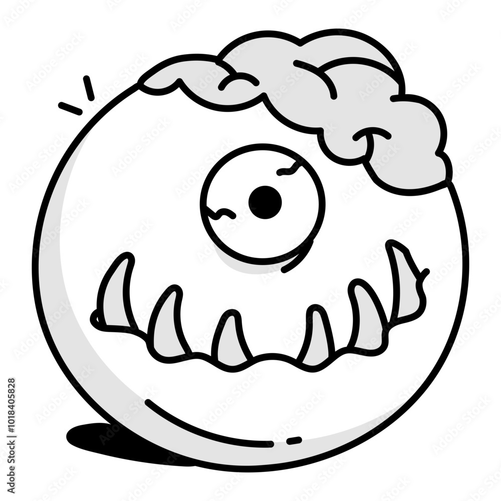Scary monster icon in doodle style
Scary monster icon in doodle style