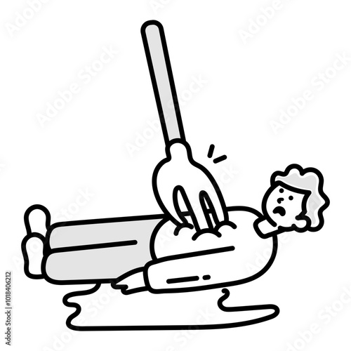 Dead person icon in drawing style 

