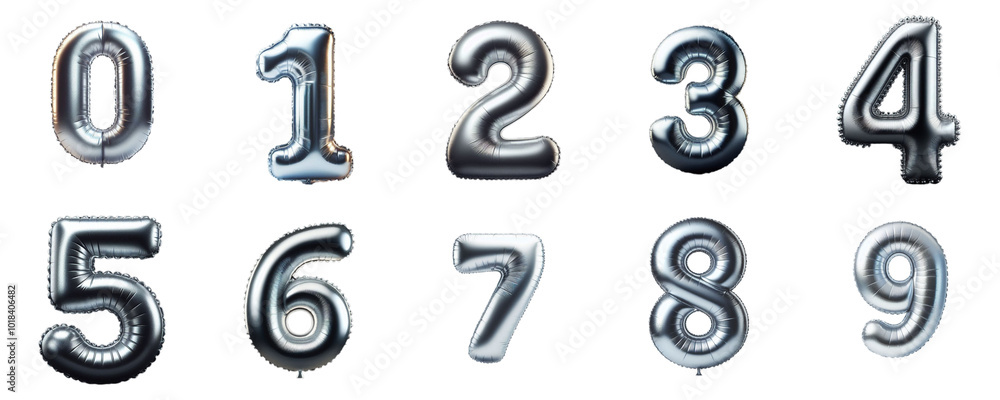 3D Render of black silver inflatable foil baloons set. Bright party decoration figures. silver numbers isolated on white background. 3D Render of black silver inflatable foil baloons set. Bright party decoration figures. silver numbers isolated on white background.