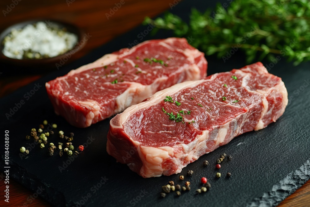 Premium Raw Beef Steaks Ready for Grilling. AI generated illustration Premium Raw Beef Steaks Ready for Grilling. AI generated illustration