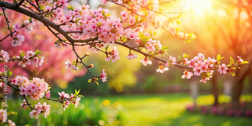 Blooming branch of irgi in the garden in spring Blooming branch of irgi in the garden in spring