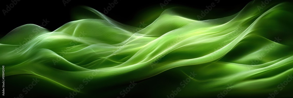 Obraz premium Abstract Green Wave Pattern With Subtle Lines and Gentle Curves