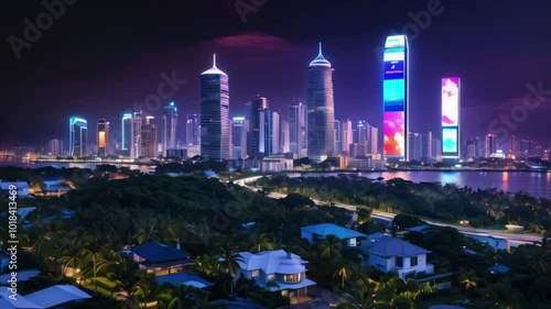 country skyline at night