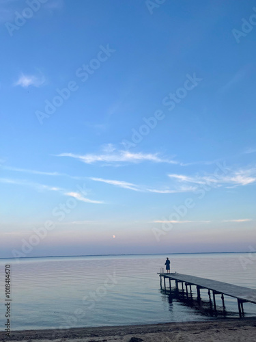 pier at sunset, by the beach in Denmark