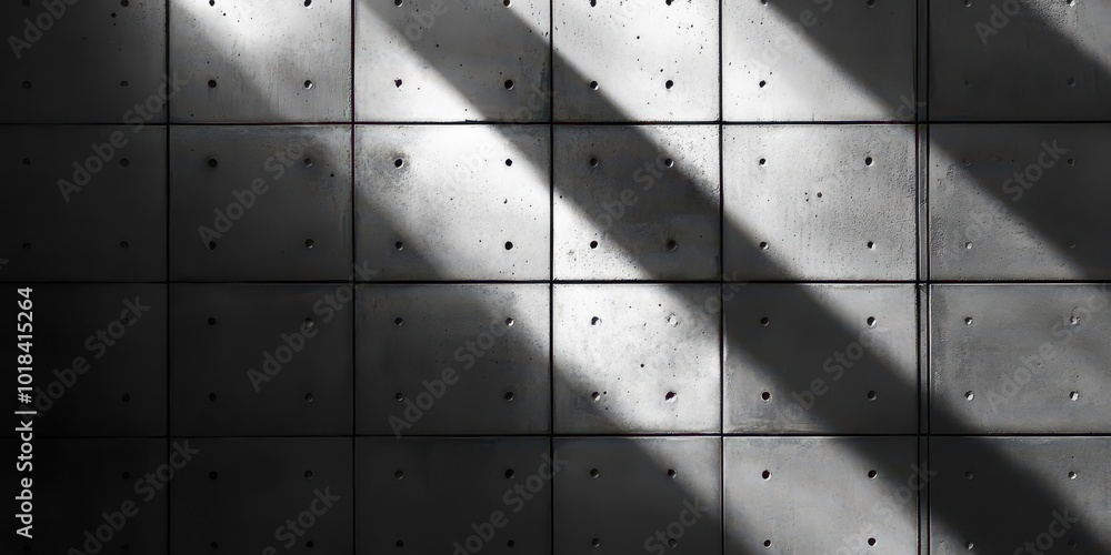 Obraz premium The gray smooth concrete wall texture background showcases a minimalistic industrial design with a polished surface in soft lighting.