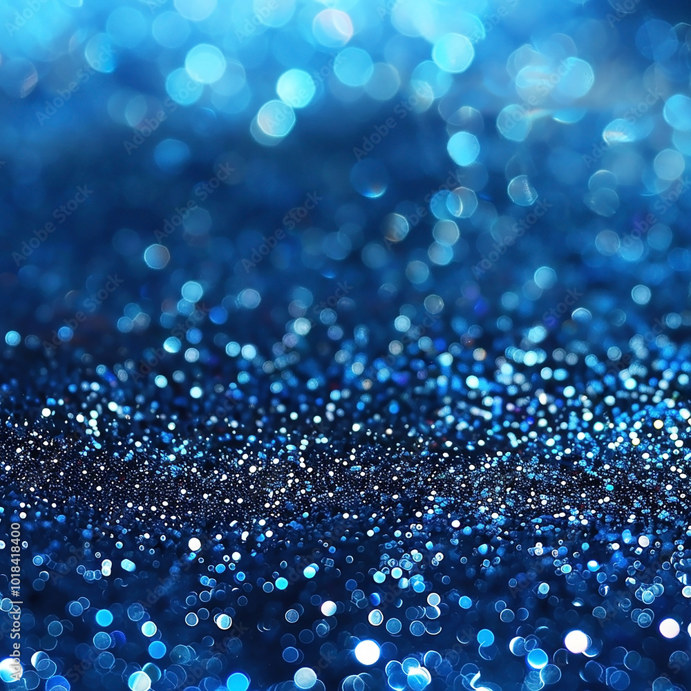 Blue festive background with bright small sequins and bokeh Blue festive background with bright small sequins and bokeh