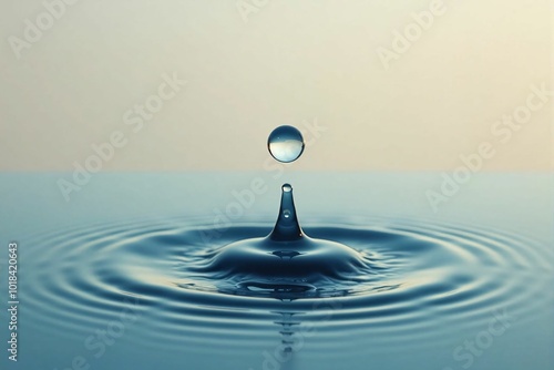 Captivating Moment of a Dropping Water - Perfect for Skincare and Cosmetic Ads