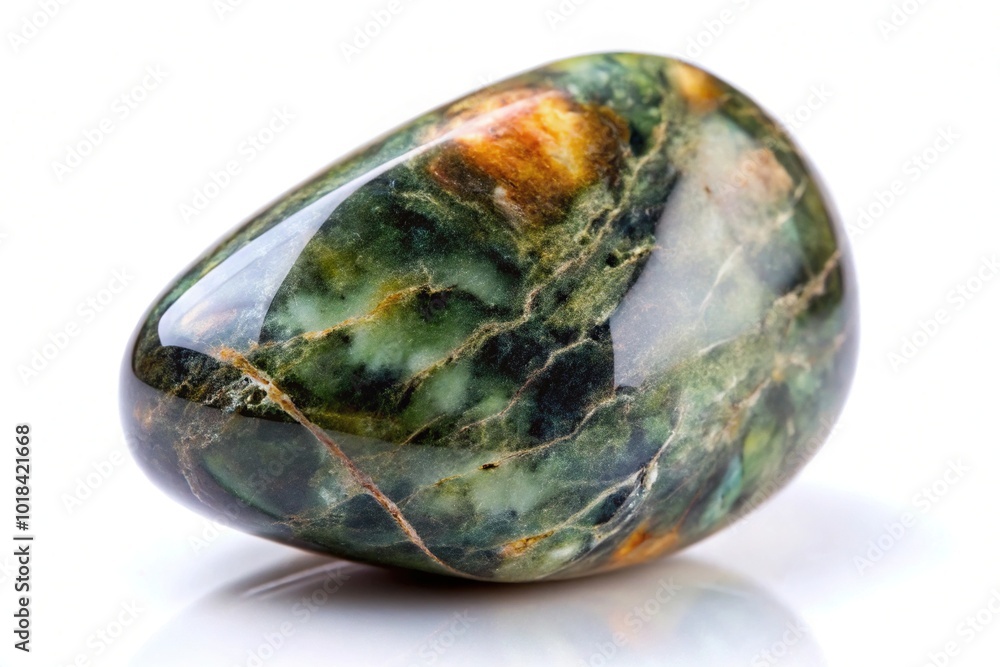 Natural polished pinolite gemstone cutout from a worm's eye view Natural polished pinolite gemstone cutout from a worm's eye view
