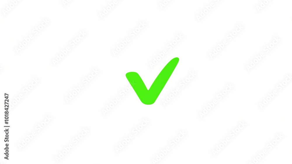 4k animation of green check mark isolated on white screen 4k animation of green check mark isolated on white screen