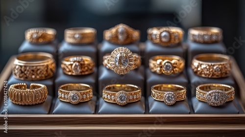 A Showcase of Sparkling Diamond Rings in Golden Settings