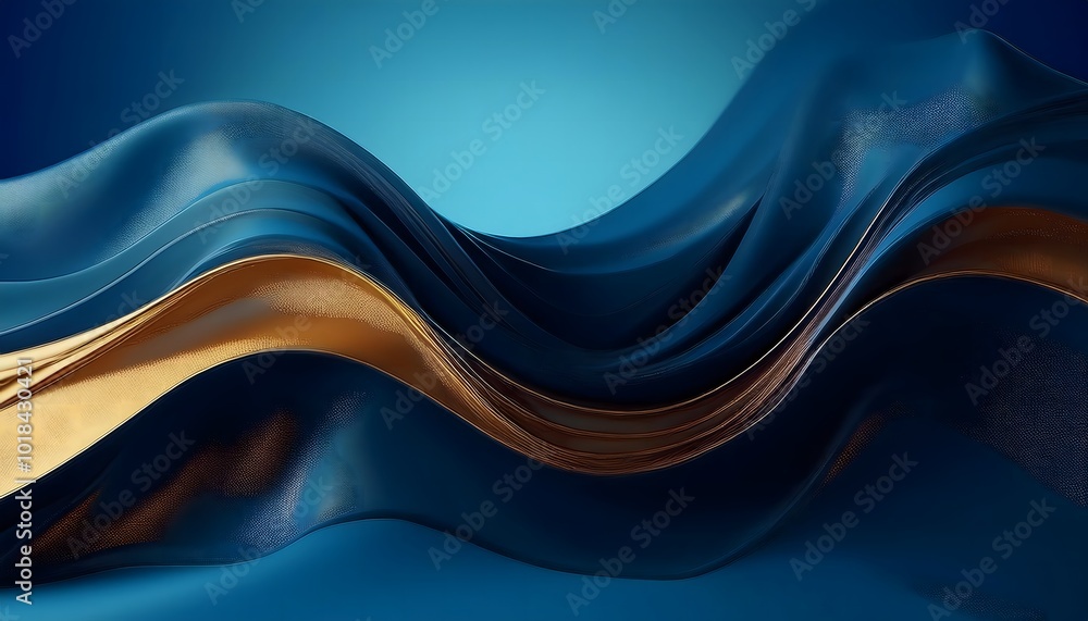 a blue and brown abstract wave with brown and gold colors. a blue and brown abstract wave with brown and gold colors.