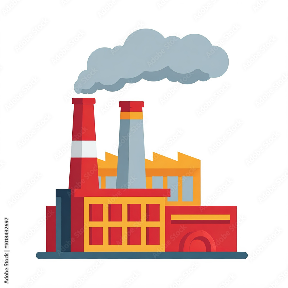 Fototapeta premium factory icon illustration industrial energy