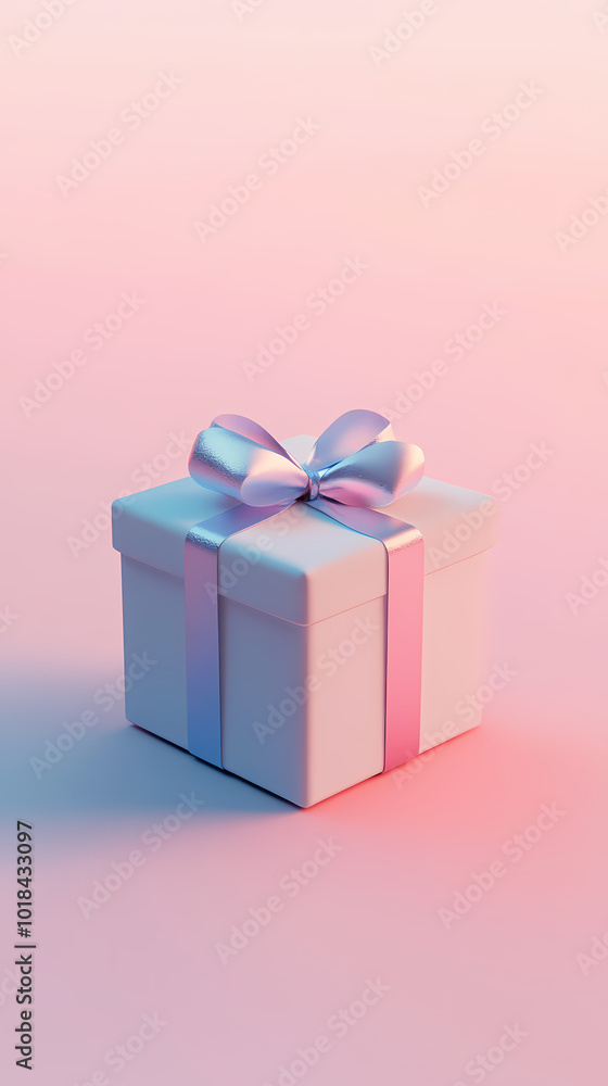 Elegant design of a pink and blue gradient gift box Elegant design of a pink and blue gradient gift box