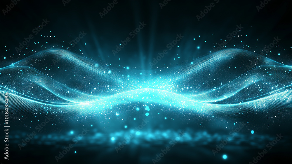 Fototapeta premium Abstract Blue Light Waves,movement and energy, evoking themes of technology