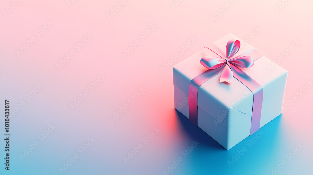 Elegant design of a pink and blue gradient gift box Elegant design of a pink and blue gradient gift box