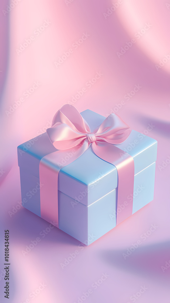 Elegant design of a pink and blue gradient gift box Elegant design of a pink and blue gradient gift box