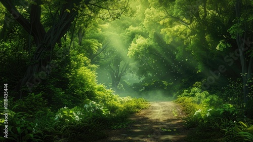 Winding Path Through Lush Greenery