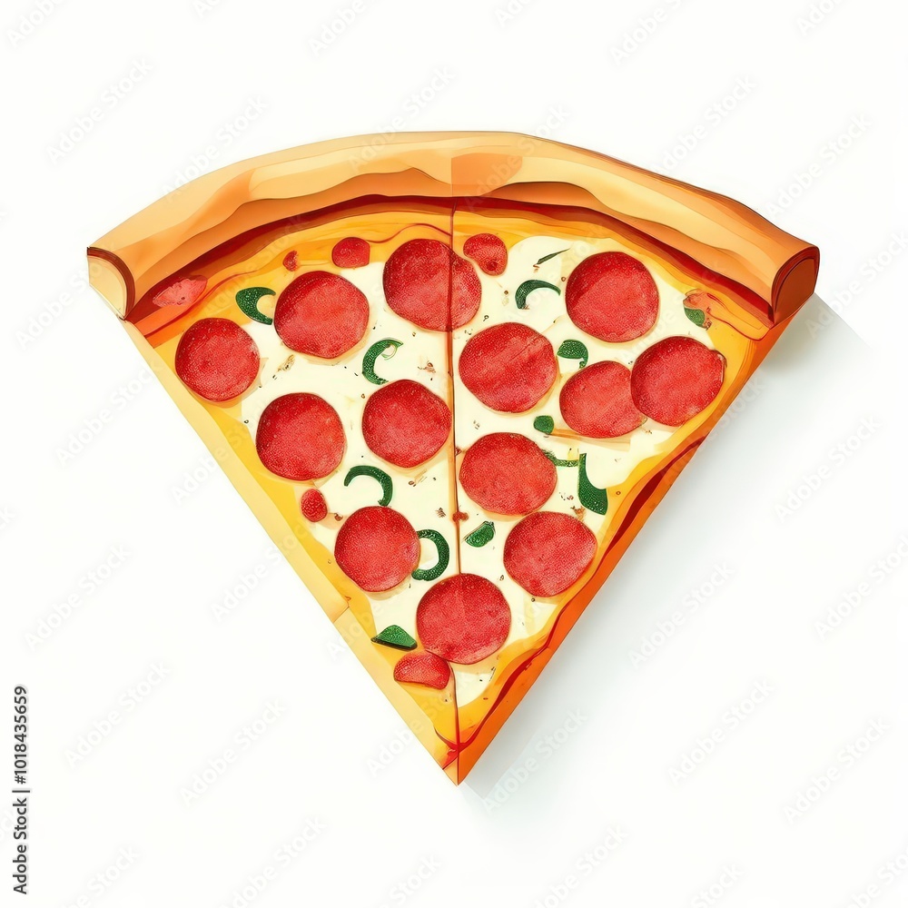 the AI Image Generator, Slice of pizza, white background, overhead view the AI Image Generator, Slice of pizza, white background, overhead view