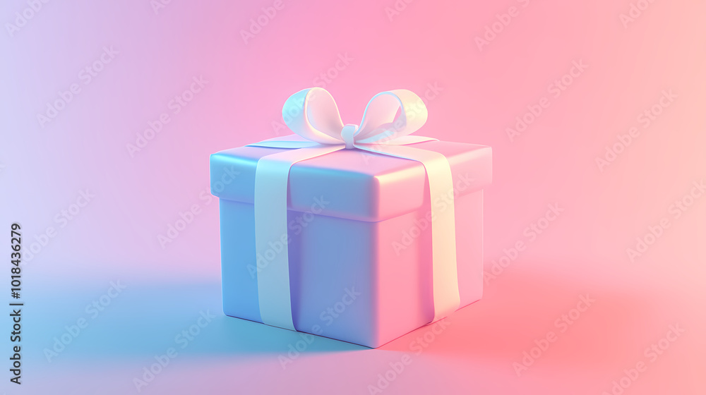 Elegant design of a pink and blue gradient gift box Elegant design of a pink and blue gradient gift box