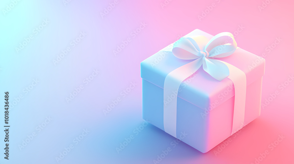 Elegant design of a pink and blue gradient gift box Elegant design of a pink and blue gradient gift box