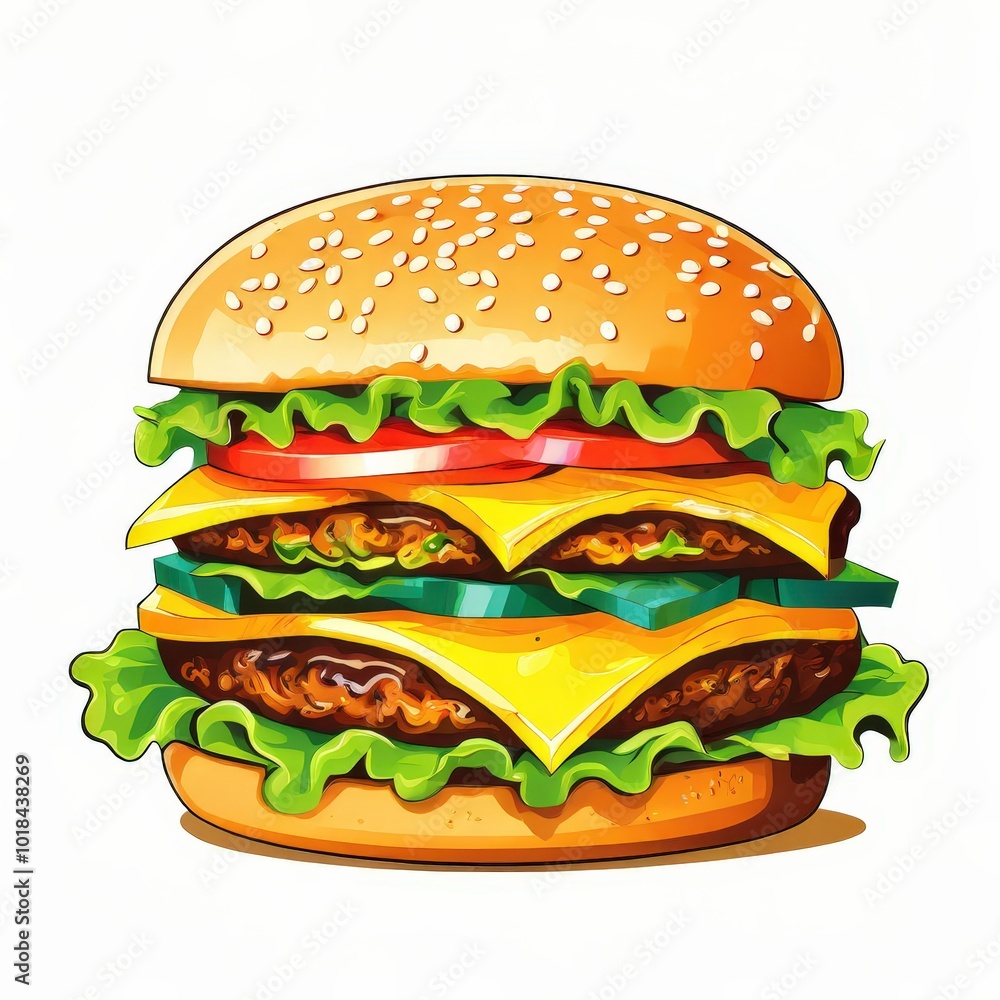 the AI Image Generator, Burger on transparent back round the AI Image Generator, Burger on transparent back round