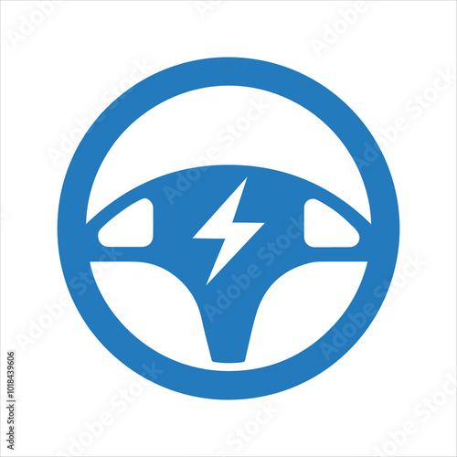 Free Download Electric car steering wheel icon. Electric vehicle. Driver. Driving car. Test drive icon - GFXLoad