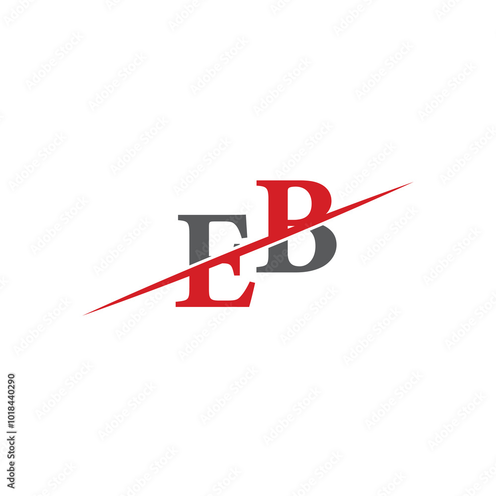 Minimalist EB Logo with Dynamic Diagonal Line Minimalist EB Logo with Dynamic Diagonal Line