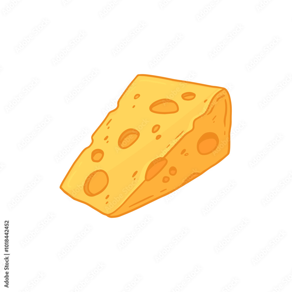 Slice of cheese isolated on white. Cheese in sketch style. Food Vector illustration Slice of cheese isolated on white. Cheese in sketch style. Food Vector illustration