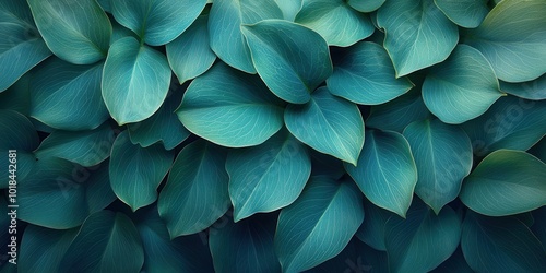 Wallpaper Mural A close-up view of vibrant green leaves, showcasing their intricate veins and textures, creating a visually captivating pattern of nature's artistry. Torontodigital.ca