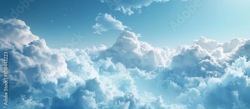 Captivating cloudscape with fluffy cumulus and wispy cirrus clouds set against a vibrant blue sky on a bright sunny day This serene and peaceful scene evokes a sense of tranquility and wonder