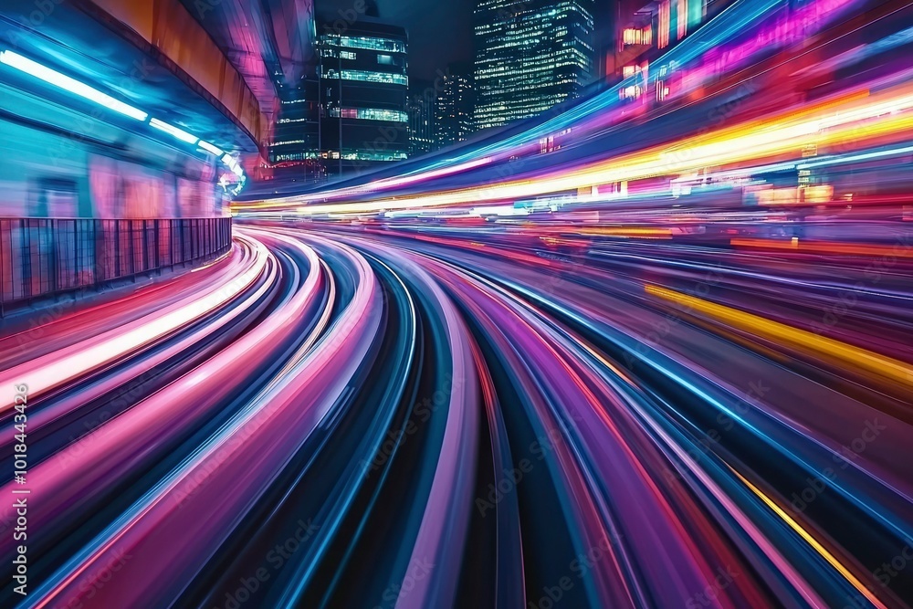 Abstract Urban Night Lights and Speed Blur Trails Abstract Urban Night Lights and Speed Blur Trails