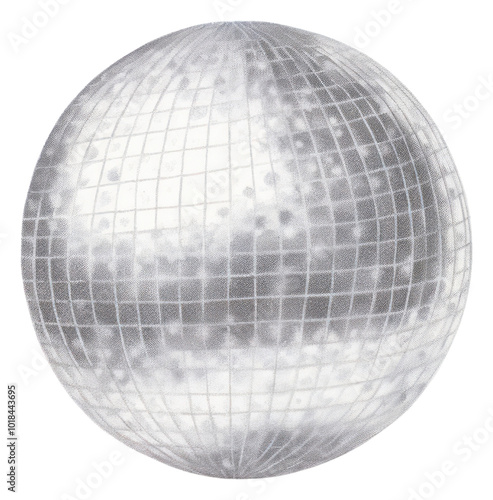 PNG Disco ball sphere white background celebration.