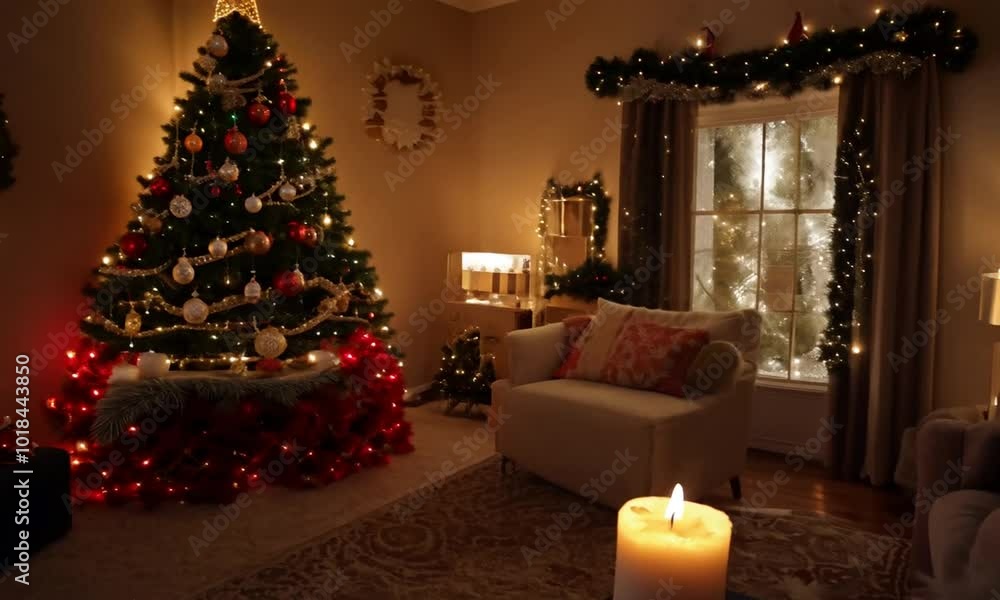 christmas tree with candles and decorations christmas tree with candles and decorations